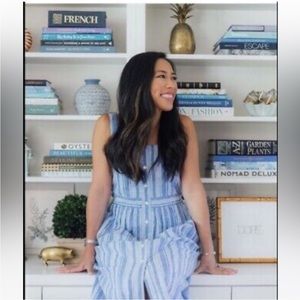 Draper James Stripe Button-Front Dress Sz 8 NWOT